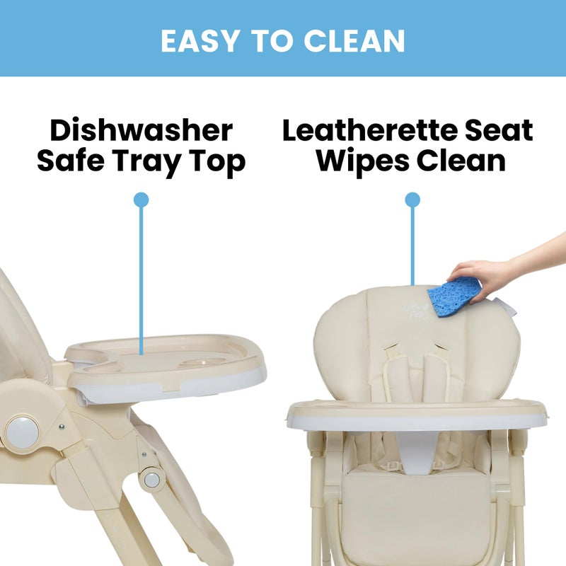 Delta CHILDREN Little Folks by Delta Children 2-in-1 SlimFold High Chair for Babies and Toddlers, Cream - Image 5