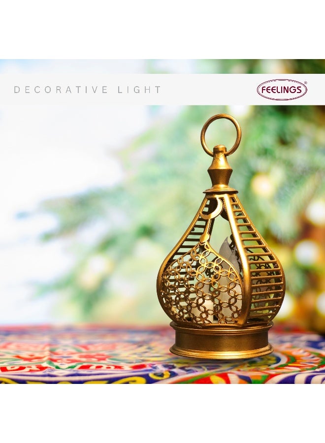 Feelings Feelings Decorative LED Lantern | Vintage Design with Warm Light | Battery Operated Portable Lantern for Indoor and Outdoor Decoration | Home, Garden, Events, and Festive Decor  - Image 1