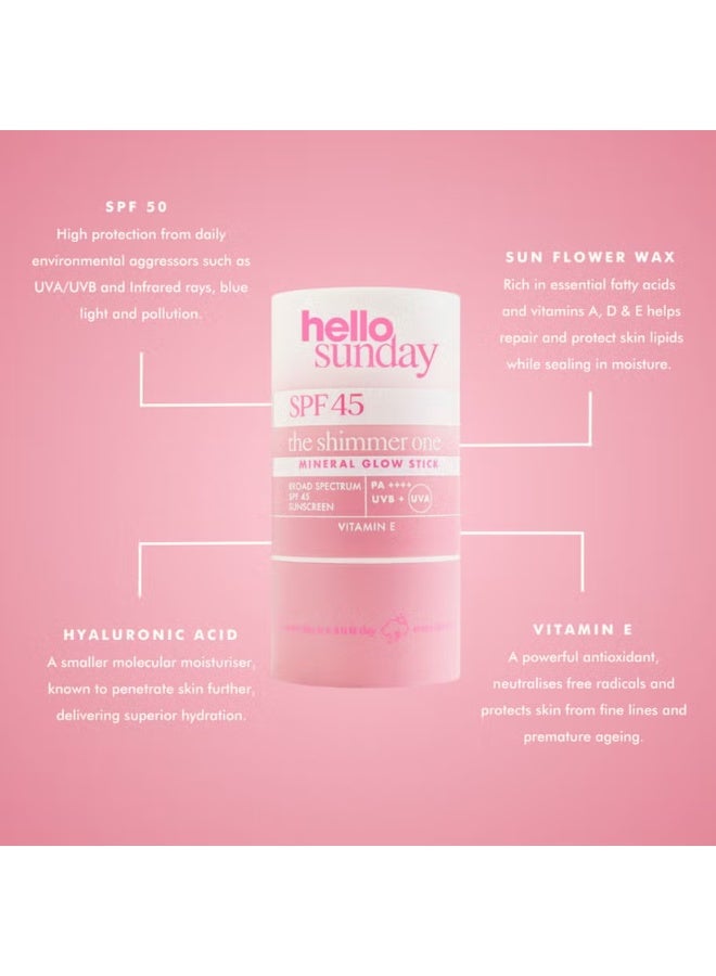 Hello Sunday The Shimmer One Mineral Glow Stick SPF45 20g - Image 3