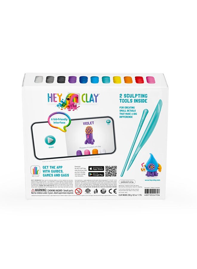 HEY CLAY Beasts Set-Colourful Modeling Kids-Air Dry Clay Kit 15 Cans And Sculpting Tools - Image 3
