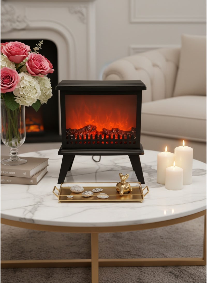 ليفينج دفاية ديكور سوداء  كلاسيكية بأربع أرجل وإضاءة LED - Image 1