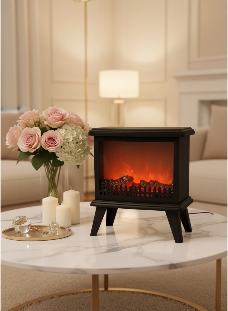 ليفينج دفاية ديكور سوداء  كلاسيكية بأربع أرجل وإضاءة LED - Image 2