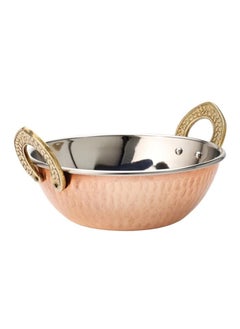 BLACKSTONE Designed Handle Stainless Steel with Copper Base Serving Kadai 15Cm  - Image 1