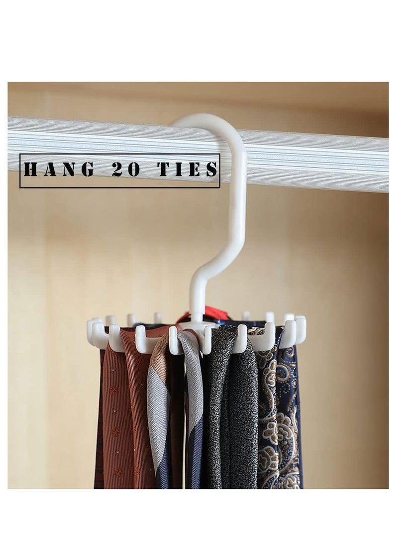 4 Pack Multifunctional Tie Rack, 20-Claw Hanger, Rotating Belt Scarf Hanger Holder Hook for Closet Storage  - Image 4