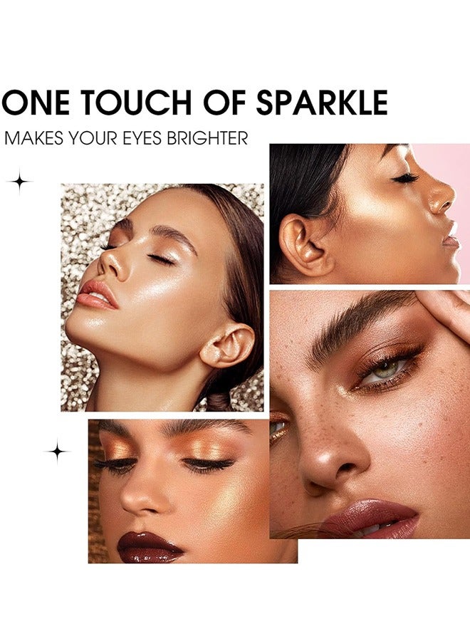 ibcccndc Eyeshadow Stick, Shimmer-Cream Eye Shadow Pencil, Eye Shadow Sticks Long-Lasting Waterproof, Glitter Eyeshadows Stick With Soft Brush For Eyeshadows Makeup - Image 5