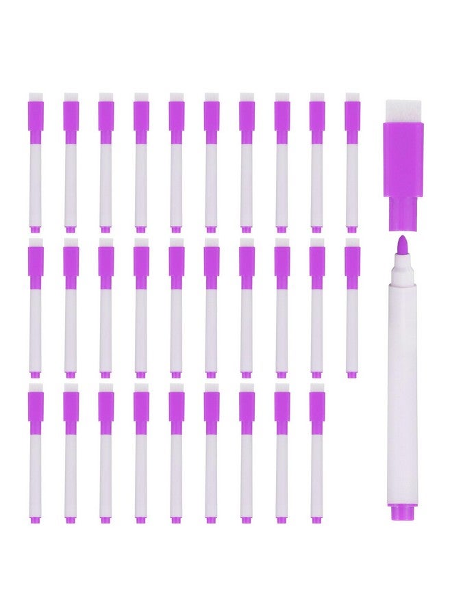 PATIKIL Dry Erase Marker Pens, 100 Pack Purple Ink Fine Point Low Odor Whiteboard With Eraser Cap For Office Home Classroom, White Pen Rod - Image 1