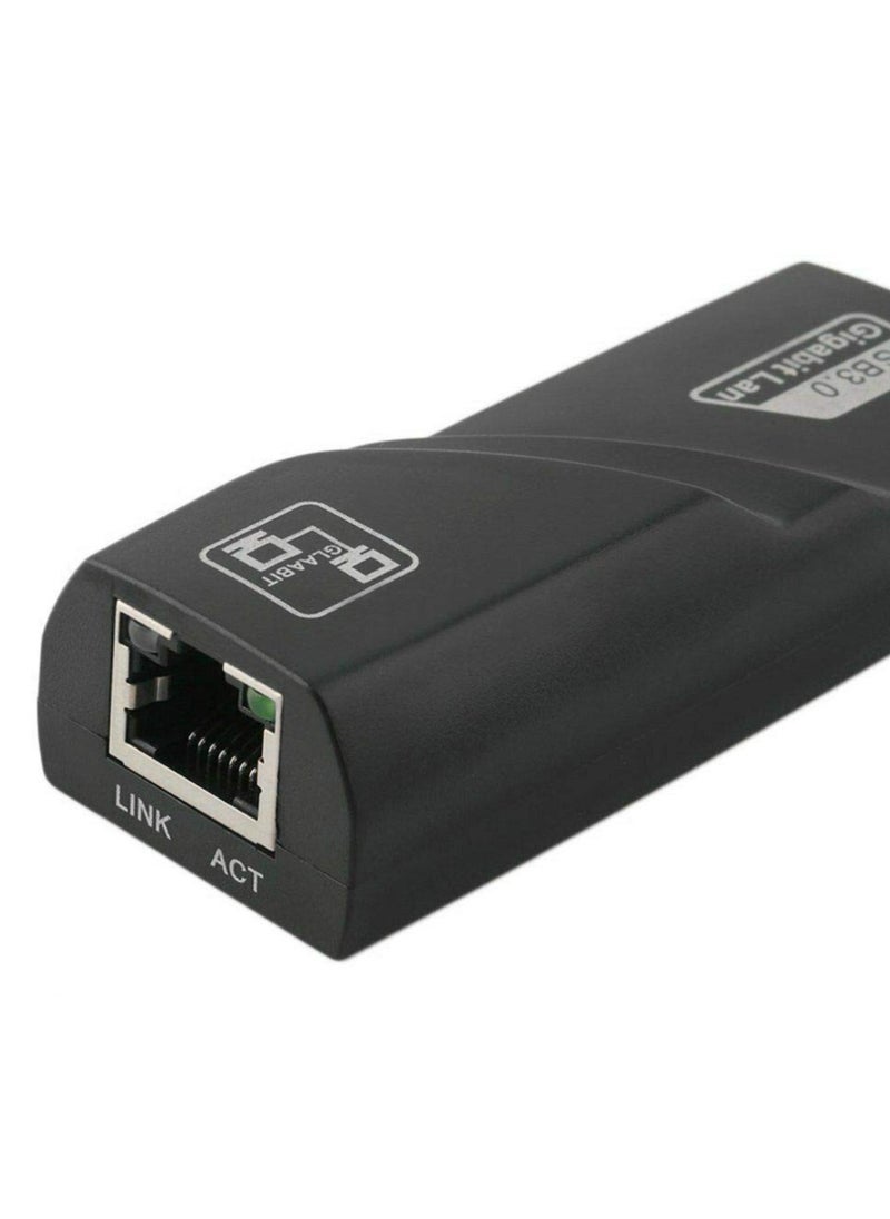 Generic - USB 3.0 Ethernet Adapter USB to RJ45 Network 1000Mbps Gigabit LAN Ethernet Internet Adapter Compatible with MacBook, PC, Switch, Surface, Windows 11/10/8.1/8/7, MAC OS, IOS, Black - Image 1