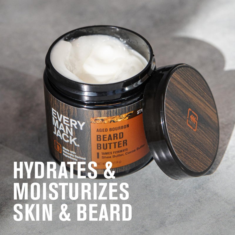 Every Man Jack Beard Butter- Aged Bourbon Fragrance - Hydrates and Styles Dry, Unruly Beards While Relieving Itch - Naturally Derived with Shea Butter and Coconut Oil - 4-ounce (2 Pack) - Image 4