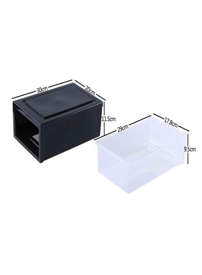 Hespama 6.5 Quart Plastic Stacking Storage Drawer, 3 Pack Desktop Storage Drawer, Black - Image 2