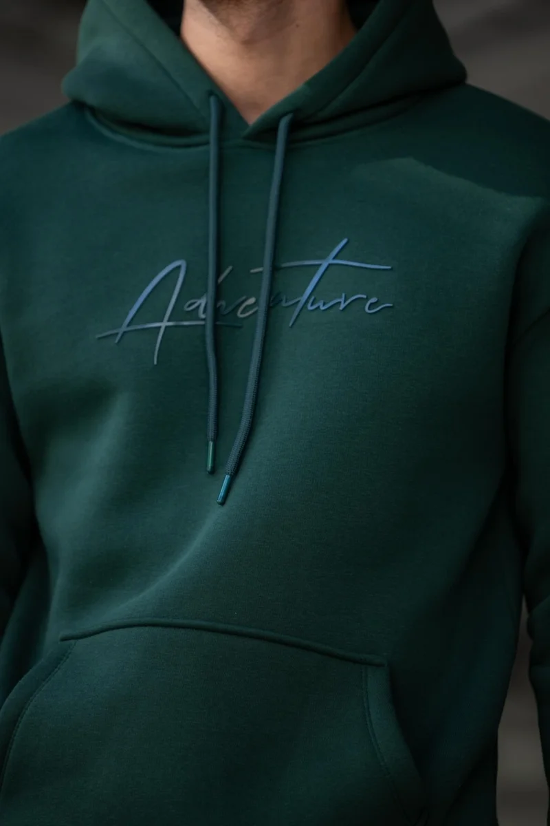 Pobudo Oversize Dark Green Hooded Tracksuit