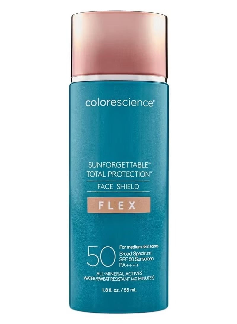 كولور ساينس Colorescience Total Protection Face Shield Flex SPF 50، صيغة أكسيد الزنك، 1.8 أوقية فلورية. - Image 1