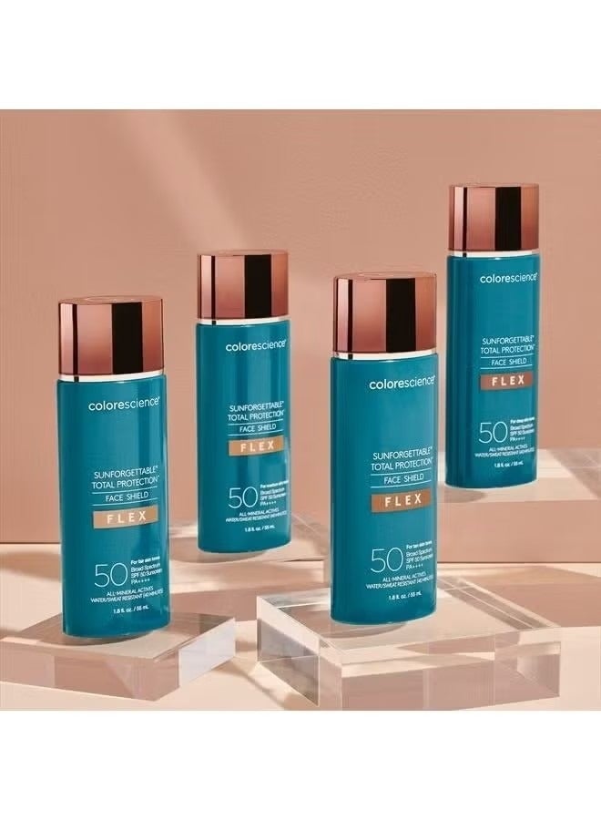 كولور ساينس Colorescience Total Protection Face Shield Flex SPF 50، صيغة أكسيد الزنك، 1.8 أوقية فلورية. - Image 3
