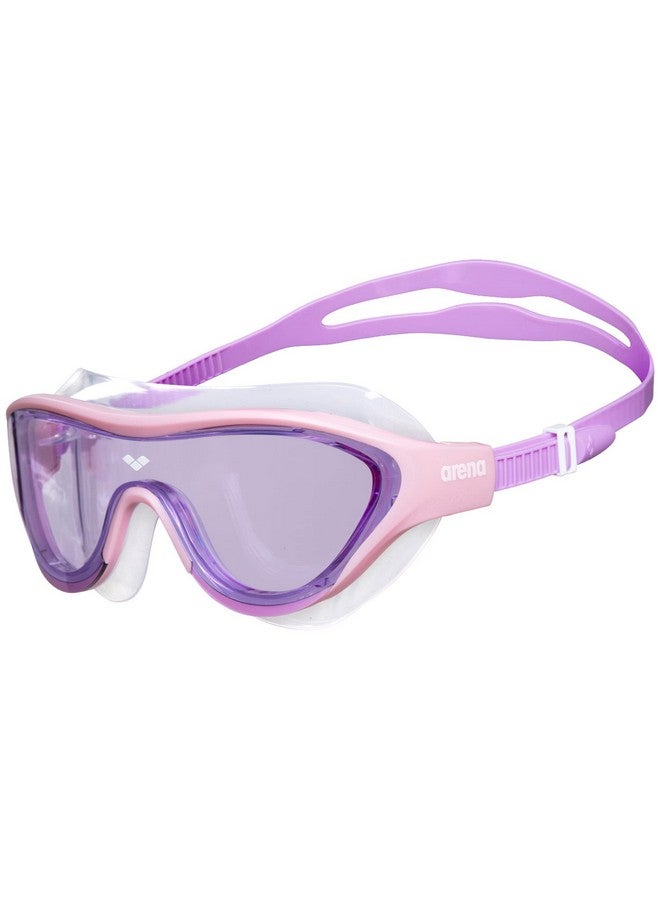 arena نظارات السباحة للشباب غير محددة الجنس - قناع السباحة الصغير المثالي للأولاد والبنات من عمر 6 إلى 12 سنة بعدسة غير عاكسة مثالية لصيف البرك باللون الوردي/الأرجواني - Image 1