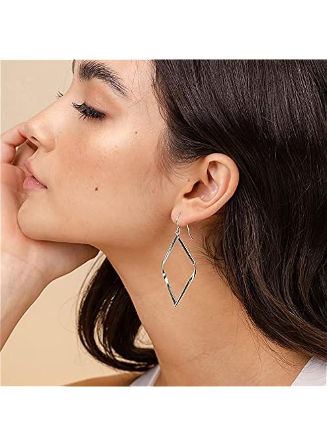 PAVOI 14K Gold Plated Dangle Earrings for Women | Infinity Cute Hanging Hoop Earrings - Image 2