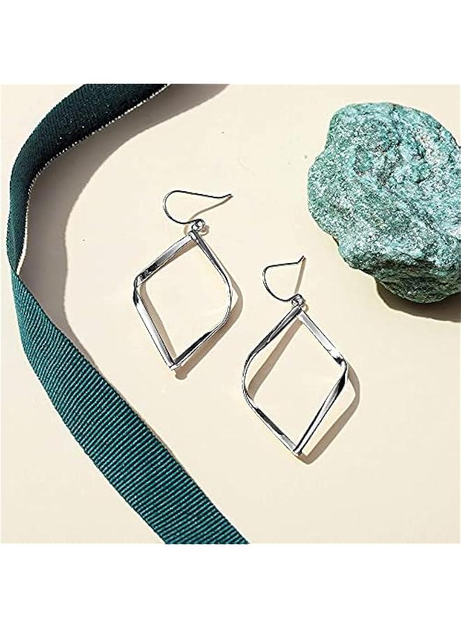 PAVOI 14K Gold Plated Dangle Earrings for Women | Infinity Cute Hanging Hoop Earrings - Image 3