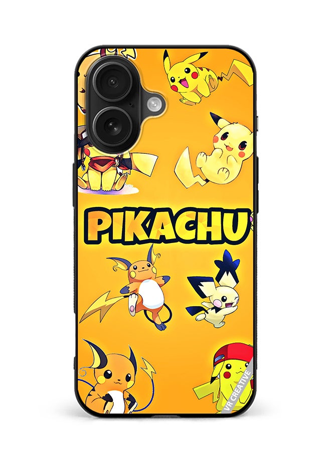 VR CREATIVE Protective Case Cover For Apple iPhone 16 Pikachu Surfing Design Multicolour