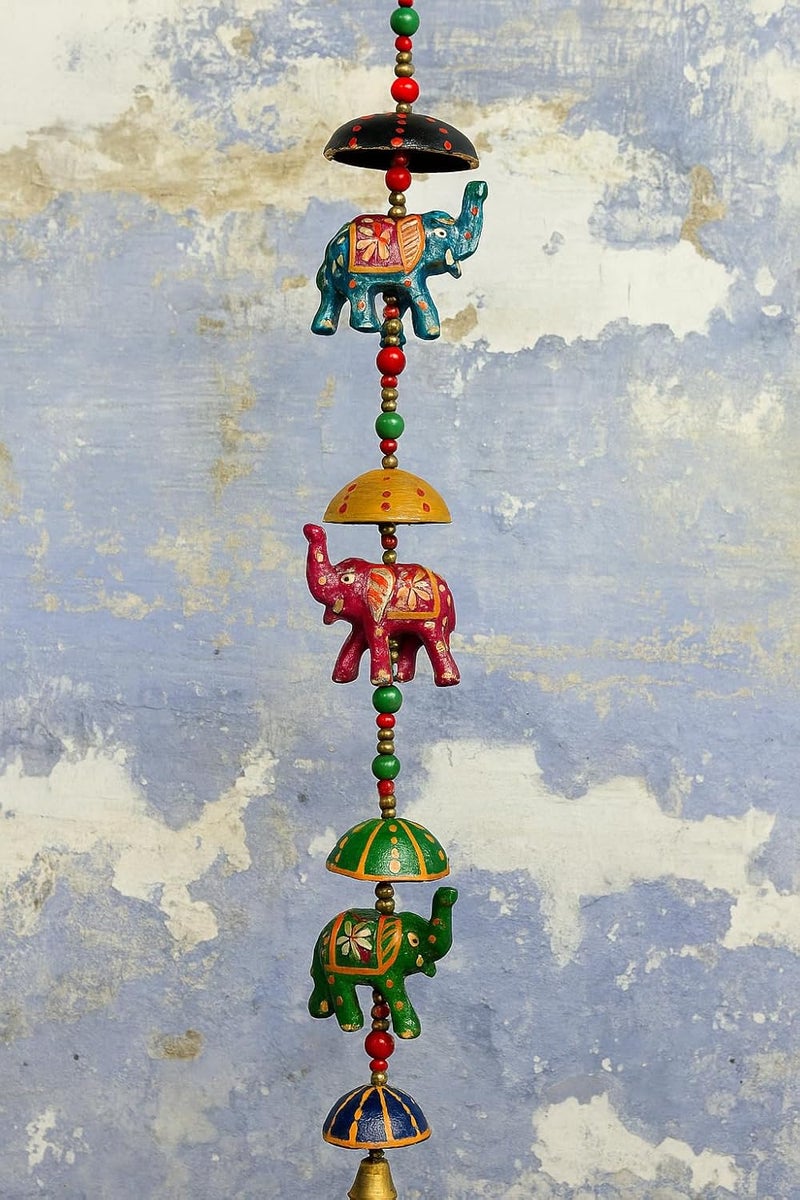 CDM Handcrafted Rajasthani Wall Hanging | Ethnic Decorative Hanging with Beads & Bell | Home Decor for Door, Wall, Balcony - Image 4