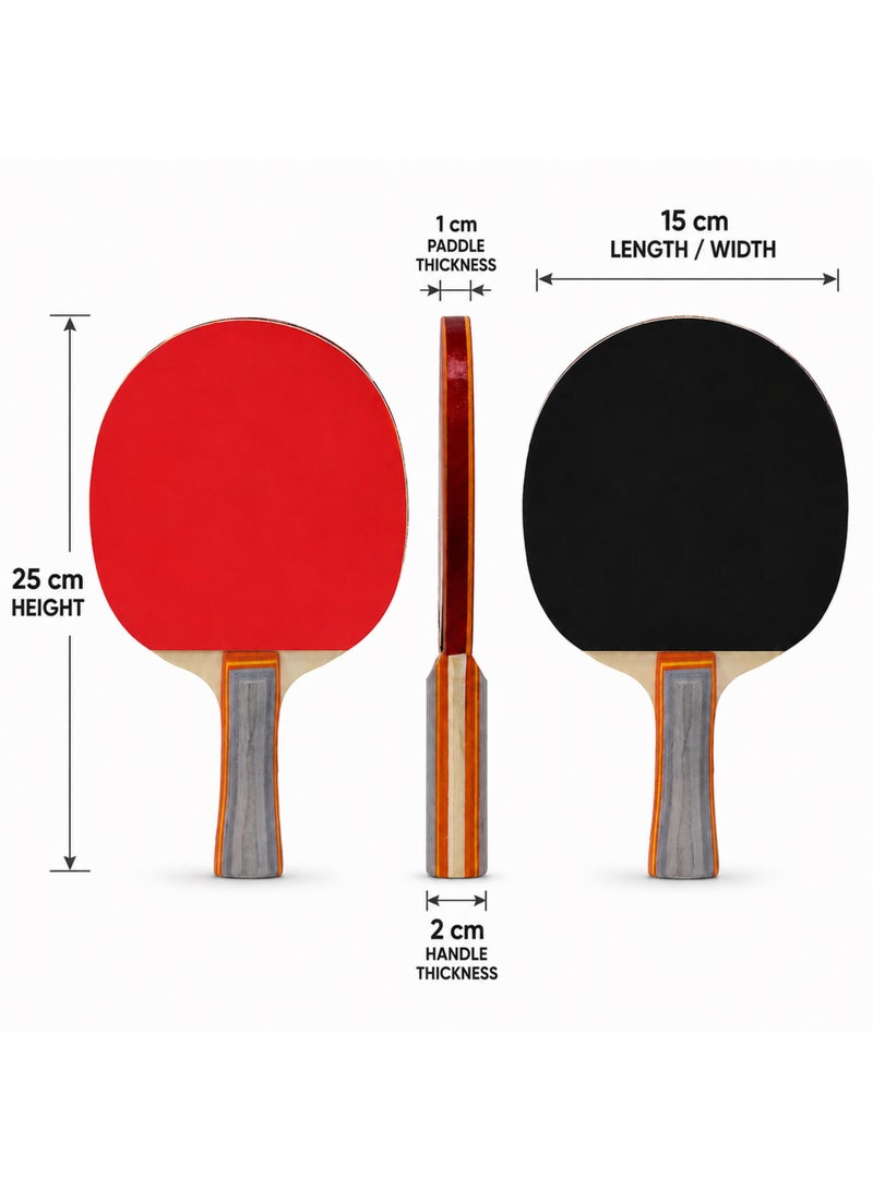 Jie_Ling Table Tennis Set with 2 Paddles, 2 Balls and Zippered Carry Case - Image 5
