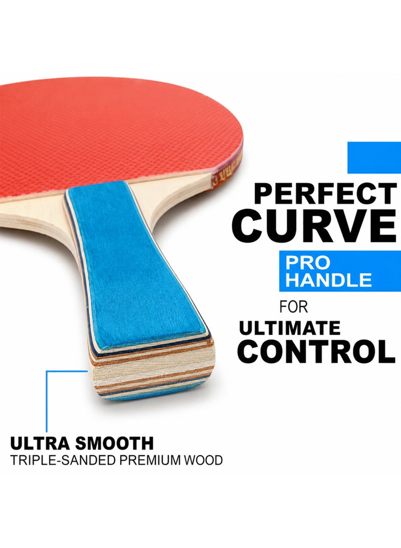 Jie_Ling Table Tennis Set with 2 Paddles, 2 Balls and Zippered Carry Case - Image 2