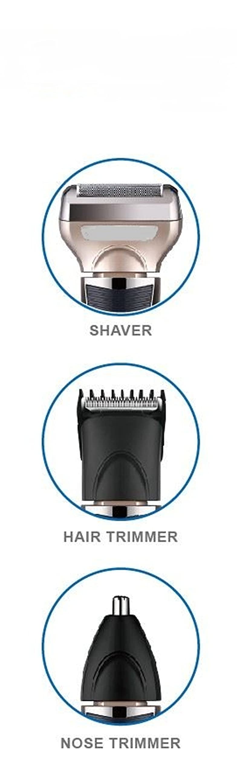 Dealsure Men Professionals Design 3 In 1 Perfect Shaver, Hair Clipper And Nose Trimmer Rechargeable Beard And Moustaches Hair Machine And Trimming With Cord And Without Cordless Use.(Black Colour) - Image 4