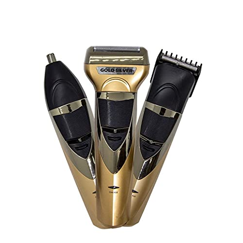 Dealsure Men Professionals Design 3 In 1 Perfect Shaver, Hair Clipper And Nose Trimmer Rechargeable Beard And Moustaches Hair Machine And Trimming With Cord And Without Cordless Use.(Black Colour) - Image 1
