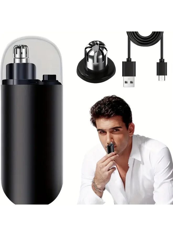 أداة تشذيب شعر الأنف والأذن القابلة لإعادة الشحن عبر USB للرجال، ماكينة حلاقة متنقلة - Image 1