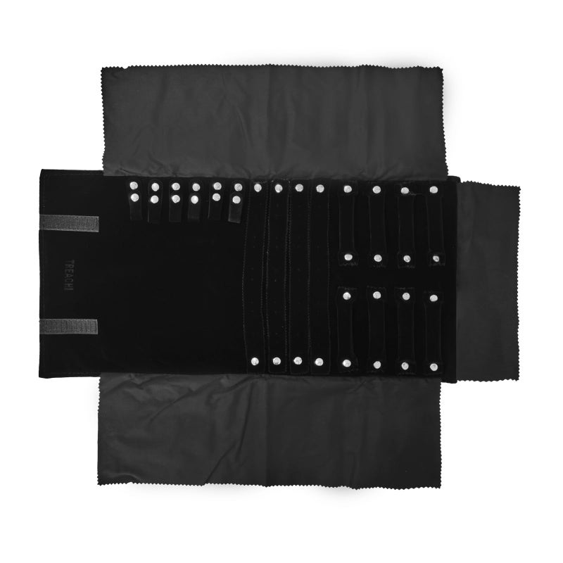 SCIKHEFT Travel Roll Bag Jewelry Display Storage Organizer Multi-function Velvet Pouch (Black) - Image 4