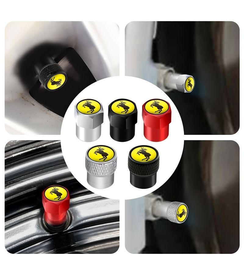 4 Pcs Silvery Moose Test Deer Badge Car Metal Decor Wheel Tire Valve Caps Stem Case Covers For Volvo S40 S60 V60 XC40 XC60 XC70 XC90 - Image 1