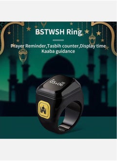 BSTWSH Zikr Ring Smart Ring – 20mm Wearable Tasbih Counter with Vibration Reminder, Bluetooth Connection, IQIBLA App, 5 Daily Prayer Reminders, OLED Display – Stylish & Functional for Modern Muslims  - Image 2