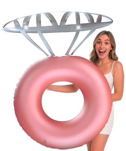 GRIP A POOL Inflatable Pool Float Diamond Ring Floatie for Bachelorette Party Beach Bachlorette Accessories Decoration for BrideEngagement Party Bridal Shower Party Favors - Image 1