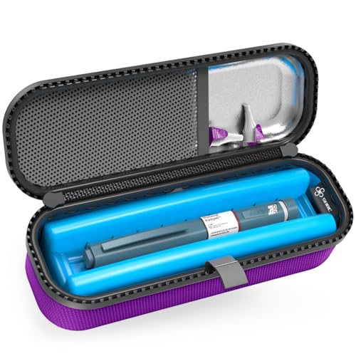 SHBC Upgraded Cold Effect PCM Insulin Pen Carrying Case Portable Medical Cooler Bag for Diabetes Convenient to Changing Needles with Each Injection Pueple - Image 1