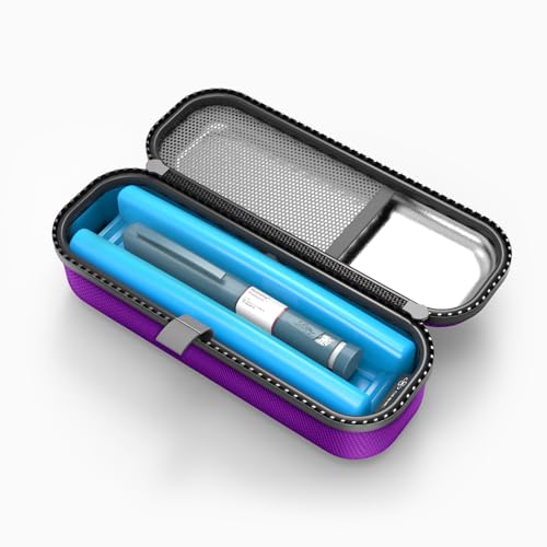 SHBC Upgraded Cold Effect PCM Insulin Pen Carrying Case Portable Medical Cooler Bag for Diabetes Convenient to Changing Needles with Each Injection Pueple - Image 3
