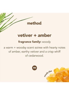 Method Gel Hand Soap, Vetiver + Amber, Reusable Black Aluminum Bottle, Biodegradable Formula, 12 oz (Pack of 3)  - Image 3