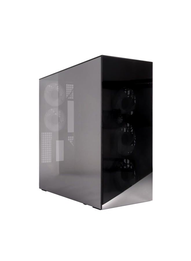Arctic Xtender with Vertical GPU Mount (Mirror Black) - PC Case, Mirrored Panorama Glass, 2 x 420 mm Radiator Support, 5- A-RGB Fans pre-mounted - Black - Image 1