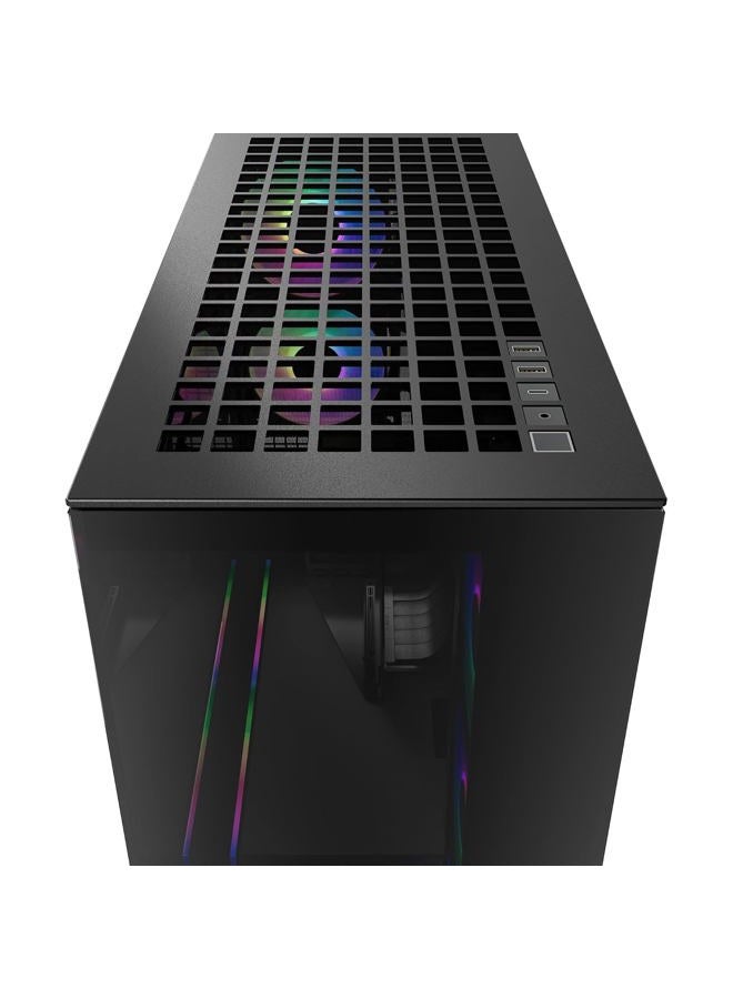 Arctic Xtender with Vertical GPU Mount (Mirror Black) - PC Case, Mirrored Panorama Glass, 2 x 420 mm Radiator Support, 5- A-RGB Fans pre-mounted - Black - Image 5
