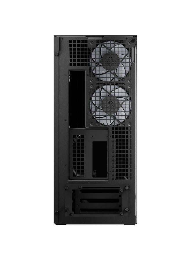 Arctic Xtender with Vertical GPU Mount (Mirror Black) - PC Case, Mirrored Panorama Glass, 2 x 420 mm Radiator Support, 5- A-RGB Fans pre-mounted - Black - Image 4