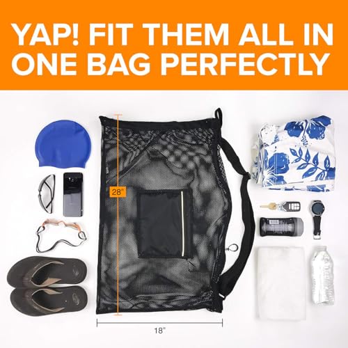 Fitdom Large Mesh Swim Drawstring Sling Bag. Best for Swimming, Gym & Beach - Image 2
