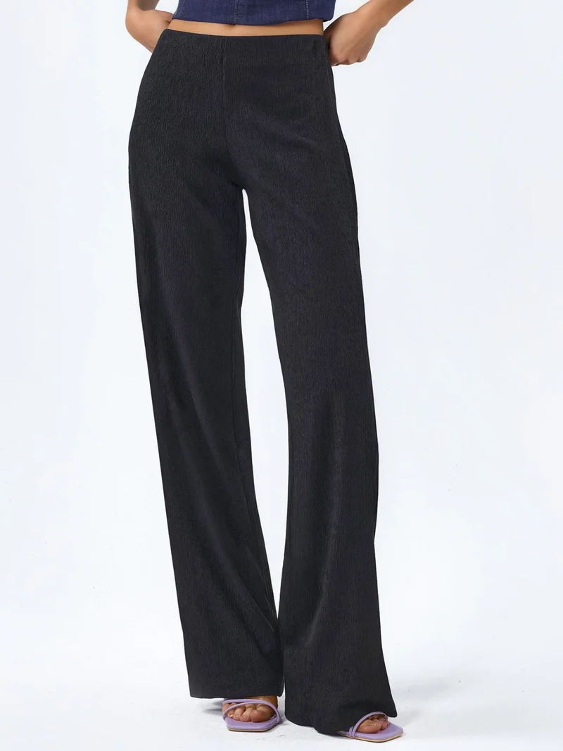 Busem BUSEM High-Waist Straight-Leg Crepe Trousers with Slit