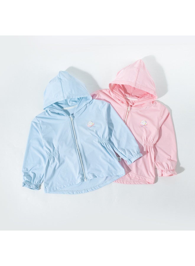 Bornbay 2025 Summer New Girls' Lightweight Breathable Hooded Windbreaker Jacket For Kids And Teens - Solid Color Outdoor Wear - Image 4