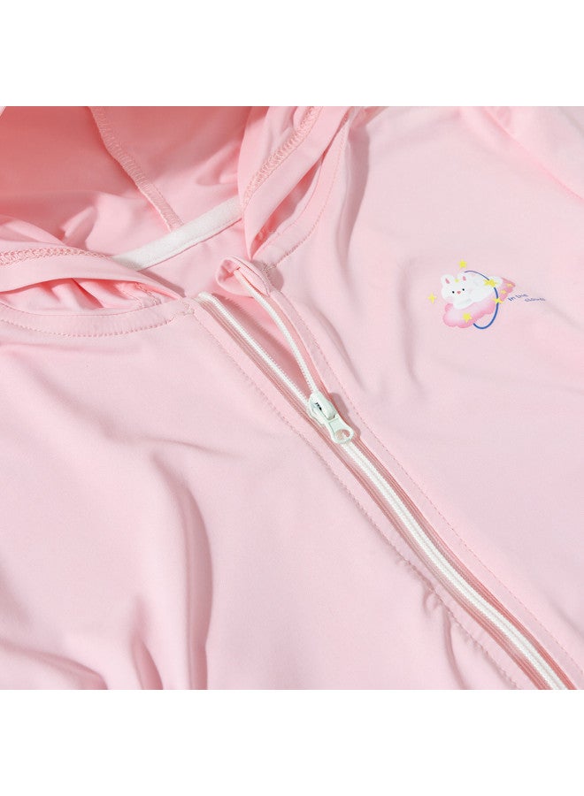 Bornbay 2025 Summer New Girls' Lightweight Breathable Hooded Windbreaker Jacket For Kids And Teens - Solid Color Outdoor Wear - Image 5