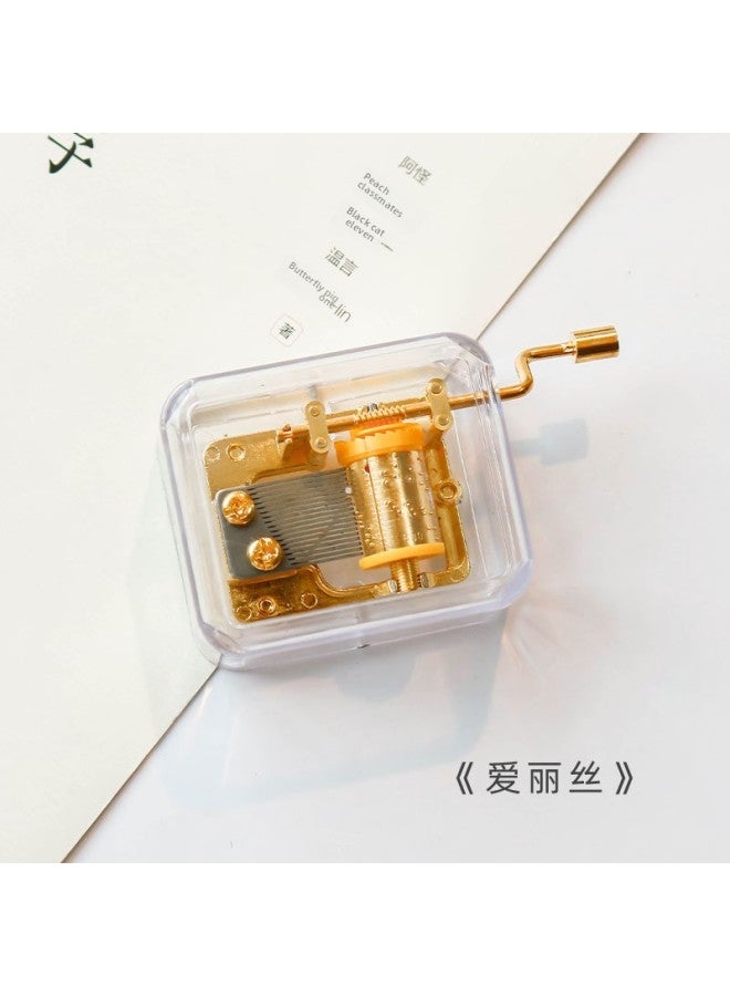 Coil Music Box Mini Birthday Mechanical Hand-cranked Movement Couple Coil BFF Transparent Ney Music Box-Color:Canon - Image 3