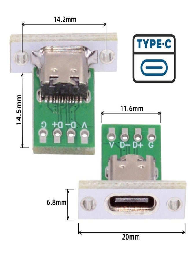 chenyang 5 Pack USB C DIY Connector 24Pin Female Socket Port Repair Replacement Solder Adapter with Panel Mount Screw Hole - Image 4