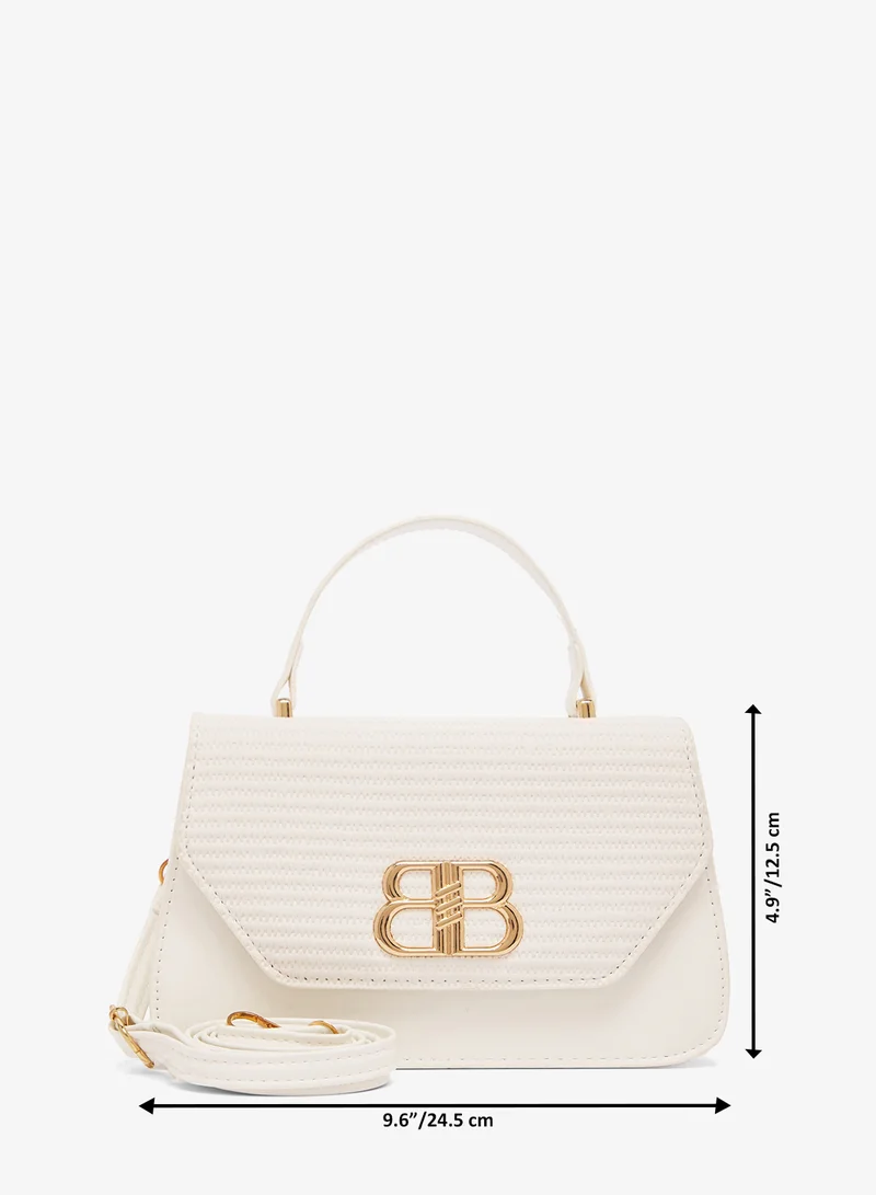 ELLA Gold Accent Top Handle Textured Bag