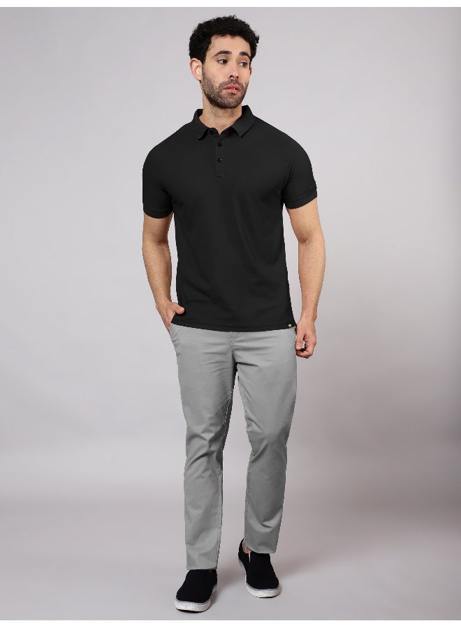 Beyoung Men's Regular Fit Half Sleeve Soild Casual Bold Polo T-shirt - Image 5