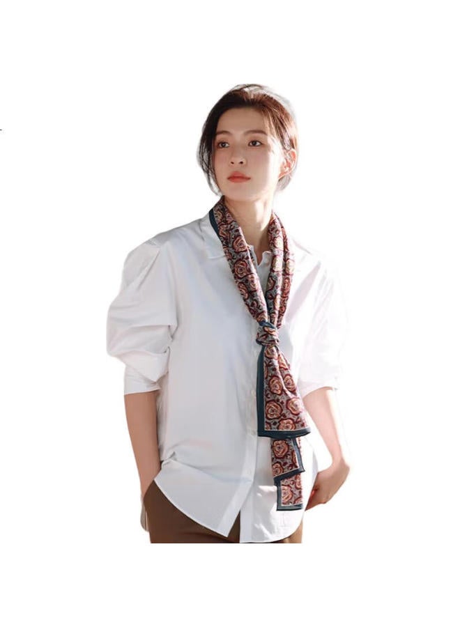 Hang Silk House Hangsi Mansion Pure Silk Mulberry Silk Scarf Shawl Outerwear For Elderly Mother'S Birthday Mother'S Day Gift For Girls Practical Grey Blue - Image 1