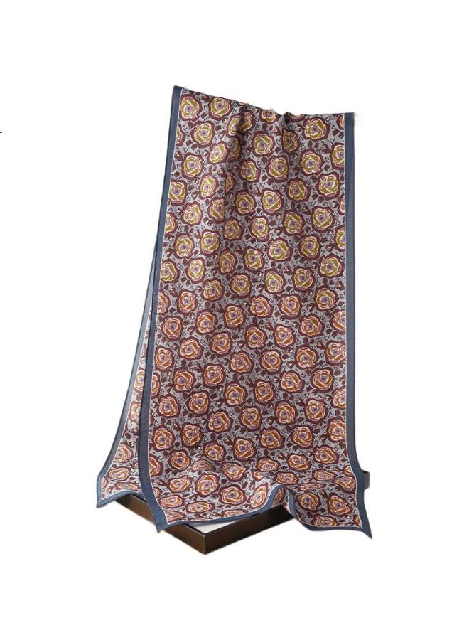 Hang Silk House Hangsi Mansion Pure Silk Mulberry Silk Scarf Shawl Outerwear For Elderly Mother'S Birthday Mother'S Day Gift For Girls Practical Grey Blue - Image 2