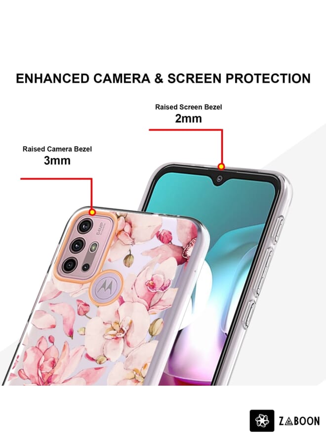 Zaboon Protective Case For Motorola Moto G30 / G20 / G10 / G10 Power Flowers and Plants Series IMD TPU - Image 4