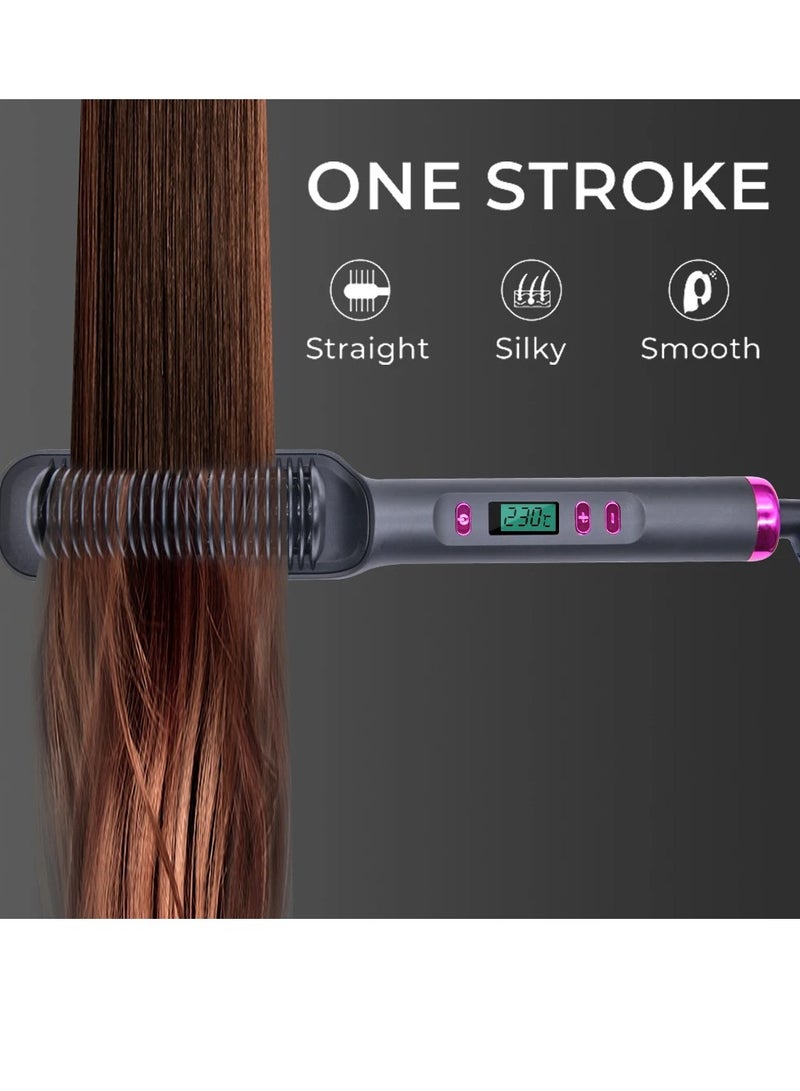 AROAQ فرشاة فرد الشعر، مشط فرد الشعر بالأيونات السالبة، مشط كهربائي ساخن متعدد الوظائف سريع التسخين، أداة تصفيف الشعر المضادة للحروق للاستخدام المنزلي والسفر (وردي) - Image 3