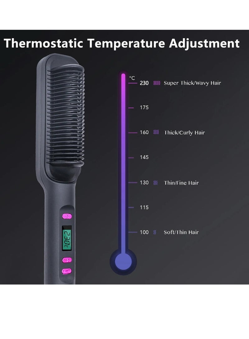 AROAQ فرشاة فرد الشعر، مشط فرد الشعر بالأيونات السالبة، مشط كهربائي ساخن متعدد الوظائف سريع التسخين، أداة تصفيف الشعر المضادة للحروق للاستخدام المنزلي والسفر (وردي) - Image 4
