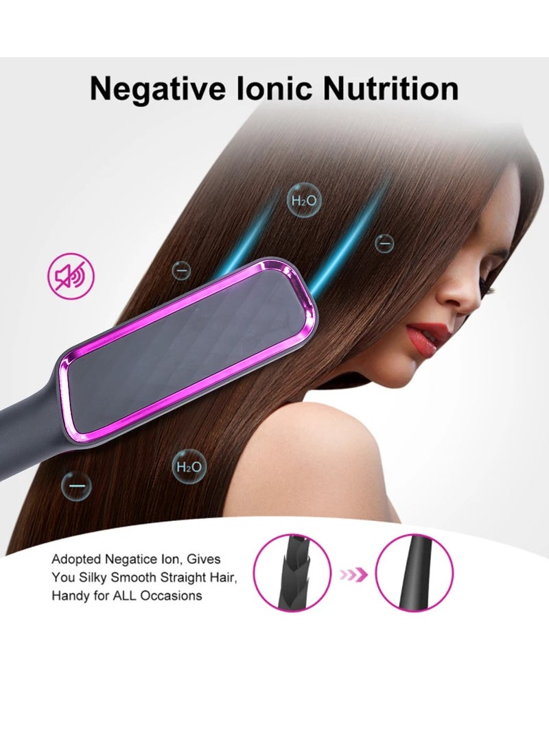 AROAQ فرشاة فرد الشعر، مشط فرد الشعر بالأيونات السالبة، مشط كهربائي ساخن متعدد الوظائف سريع التسخين، أداة تصفيف الشعر المضادة للحروق للاستخدام المنزلي والسفر (وردي) - Image 5